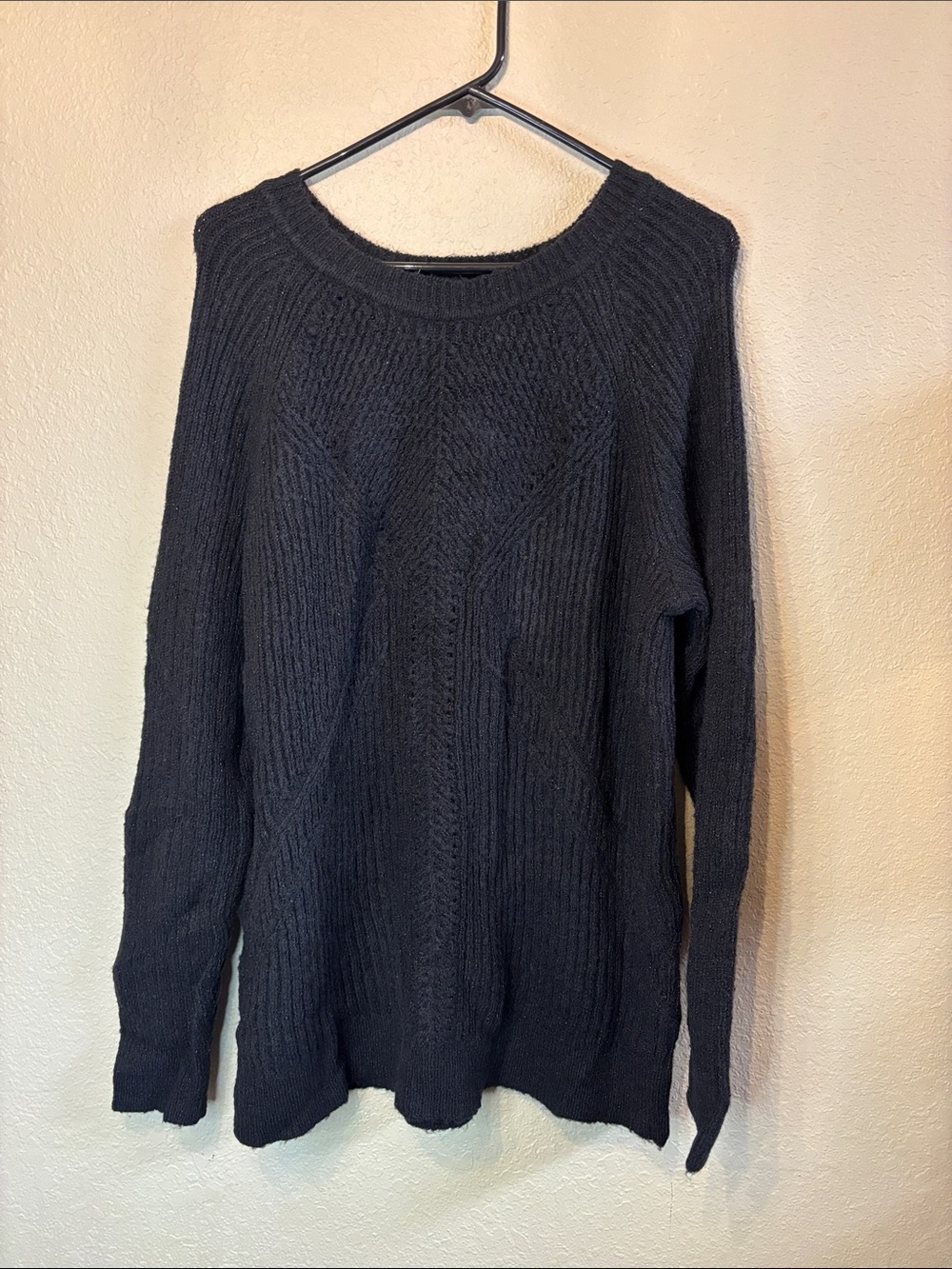 New Apt. 9 Sweater Sparkly Black Crew Neck Casual Classic Knit Top Women’s XL